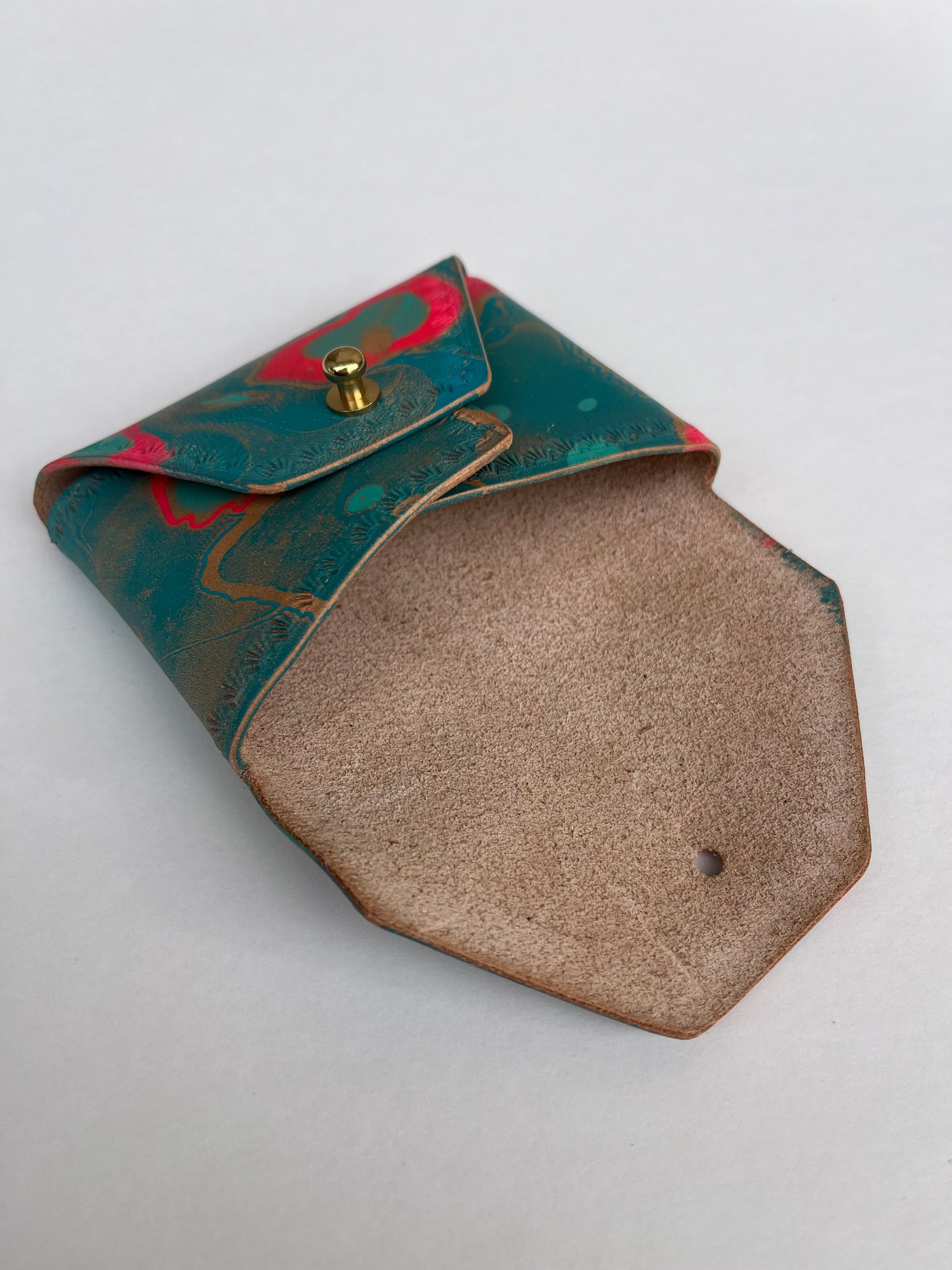 Image of Teal Marbled “No Stitch” Card Wallet