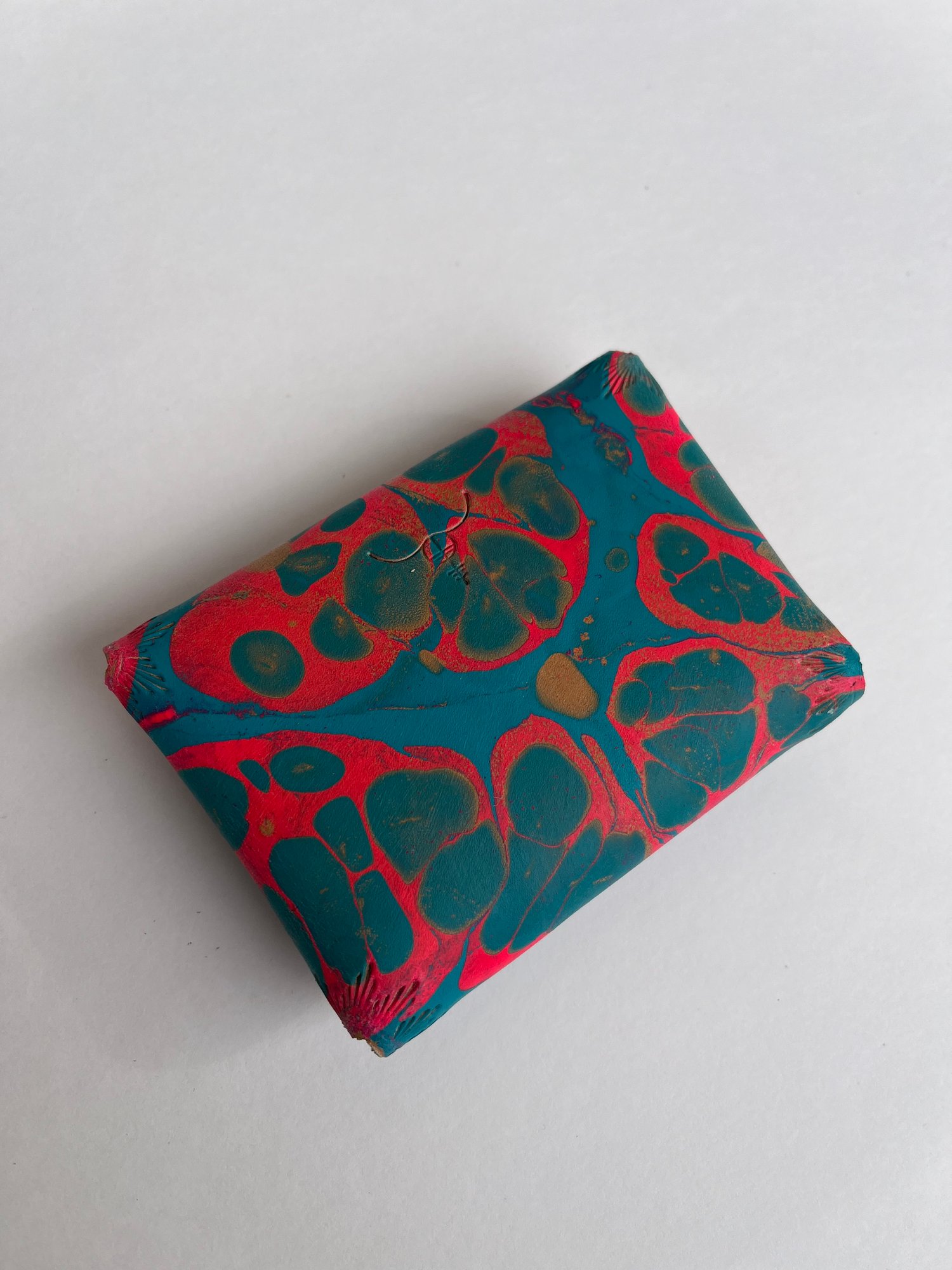 Image of Turquoise/Pink Marbled “No Stitch” Card Wallet