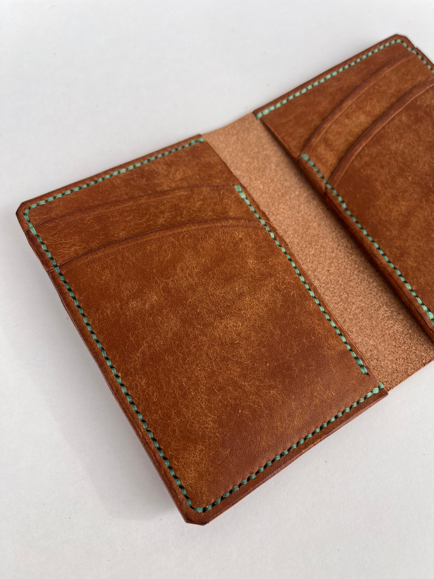 Image of Cognac Pueblo Vertical Cardholder (jade)