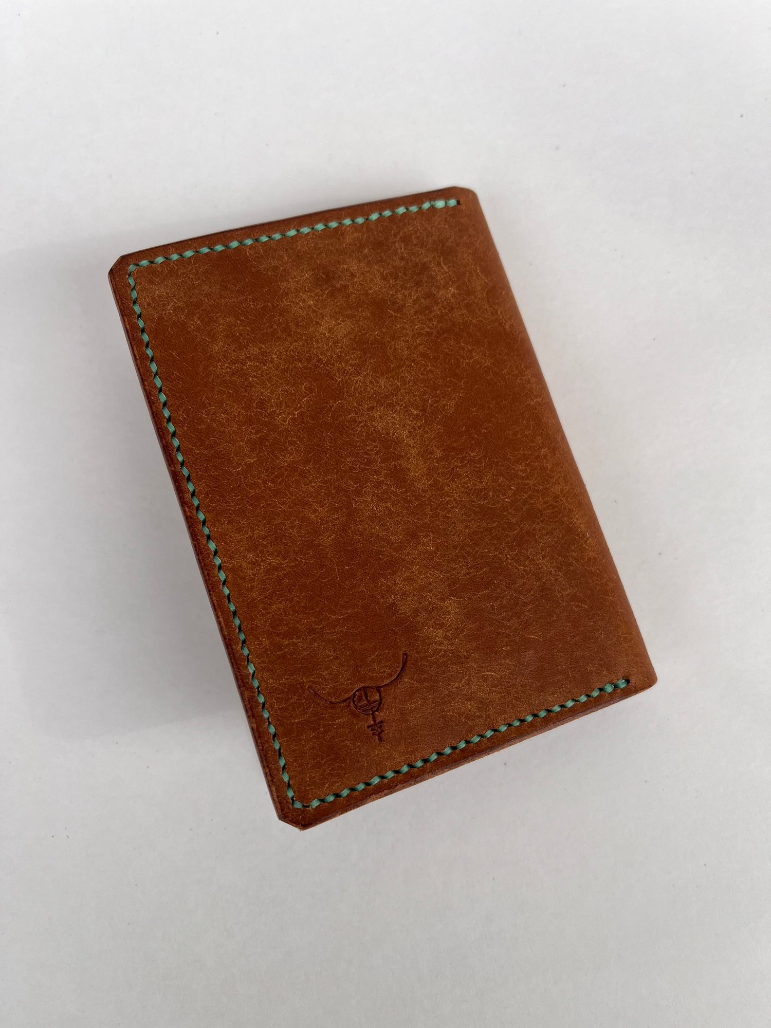 Image of Cognac Pueblo Vertical Cardholder (jade)