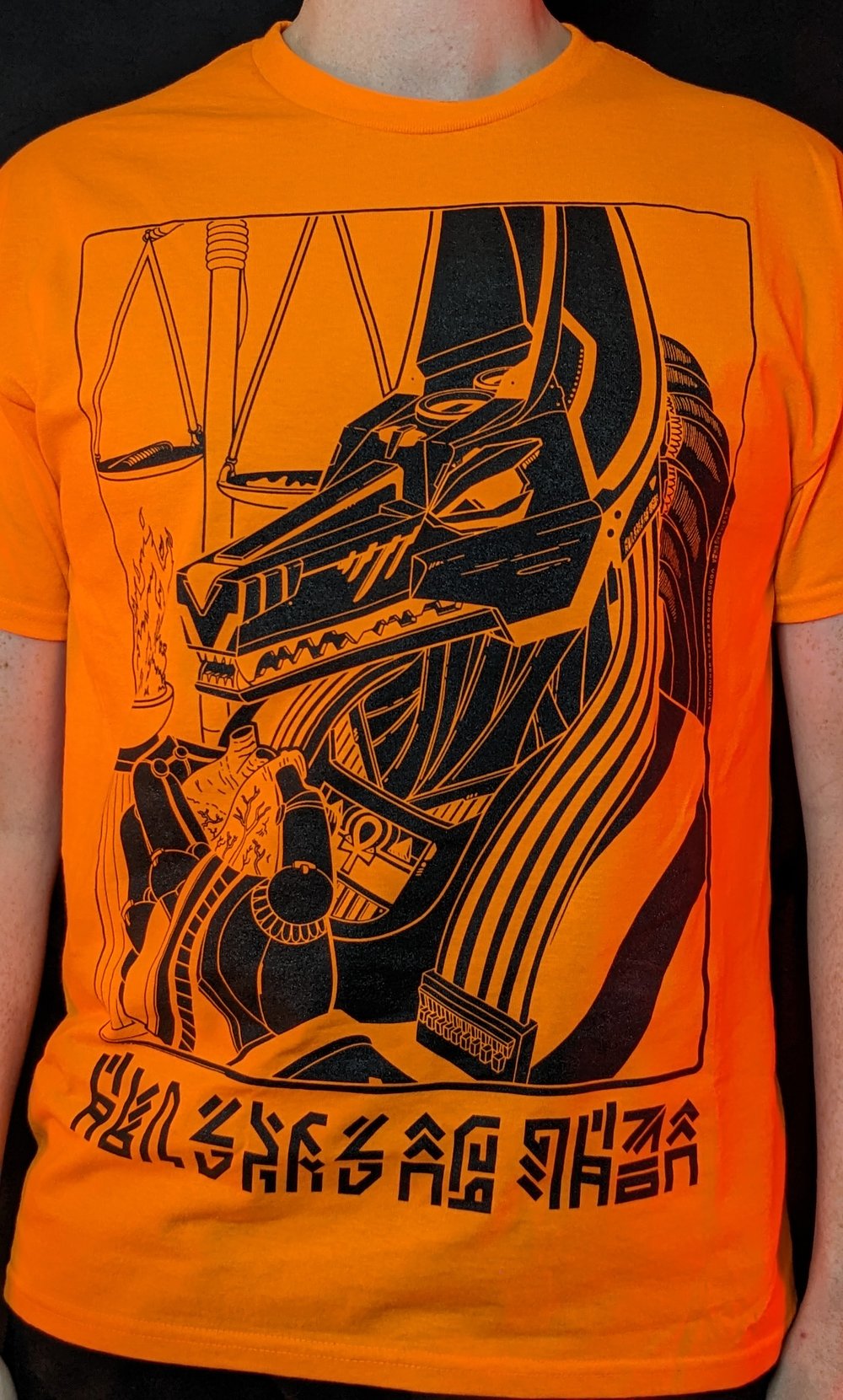 Anubis Neon Orange Unisex T-Shirt