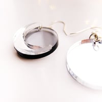 Image 3 of Silver Whole & Crescent Moon Earrings by Bonnie Bling