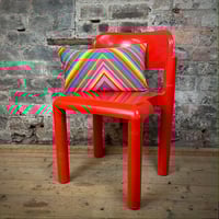 Image 1 of Velvet Chevron Bolster Rainbow