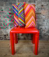 Image 3 of Velvet Chevron Bolster Rainbow