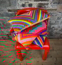 Image 4 of Velvet Chevron Bolster Rainbow