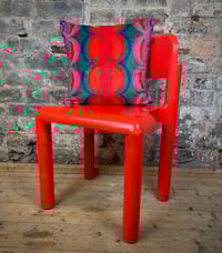 Image 3 of Velvet Totem Cushion Teal/Red