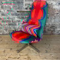 Image 1 of Velvet Chevron Bolster Teal /Red