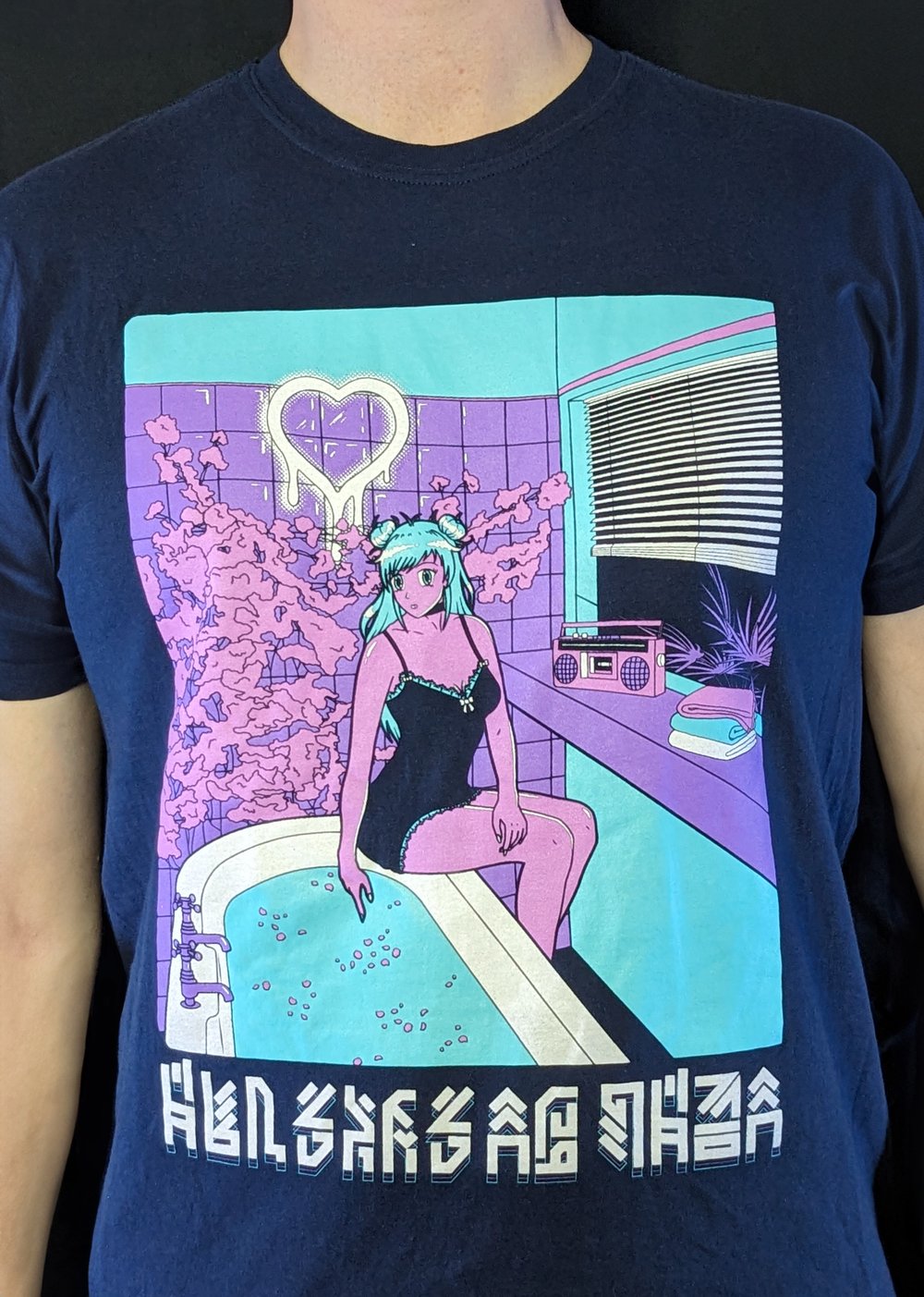 Bath Time Unisex Vaporwave Anime T-Shirt