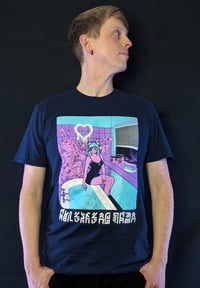 Image 1 of Bath Time Unisex Anime Vaporwave T-Shirt
