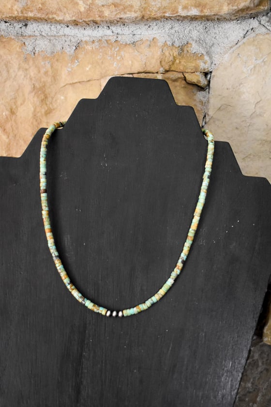 Image of Turquoise Heishi and Navajo Pearl Necklace 