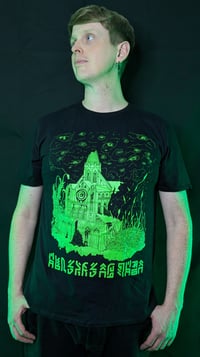 Image 1 of Cursed Cathedral Unisex Horror Fantasy T-Shirt
