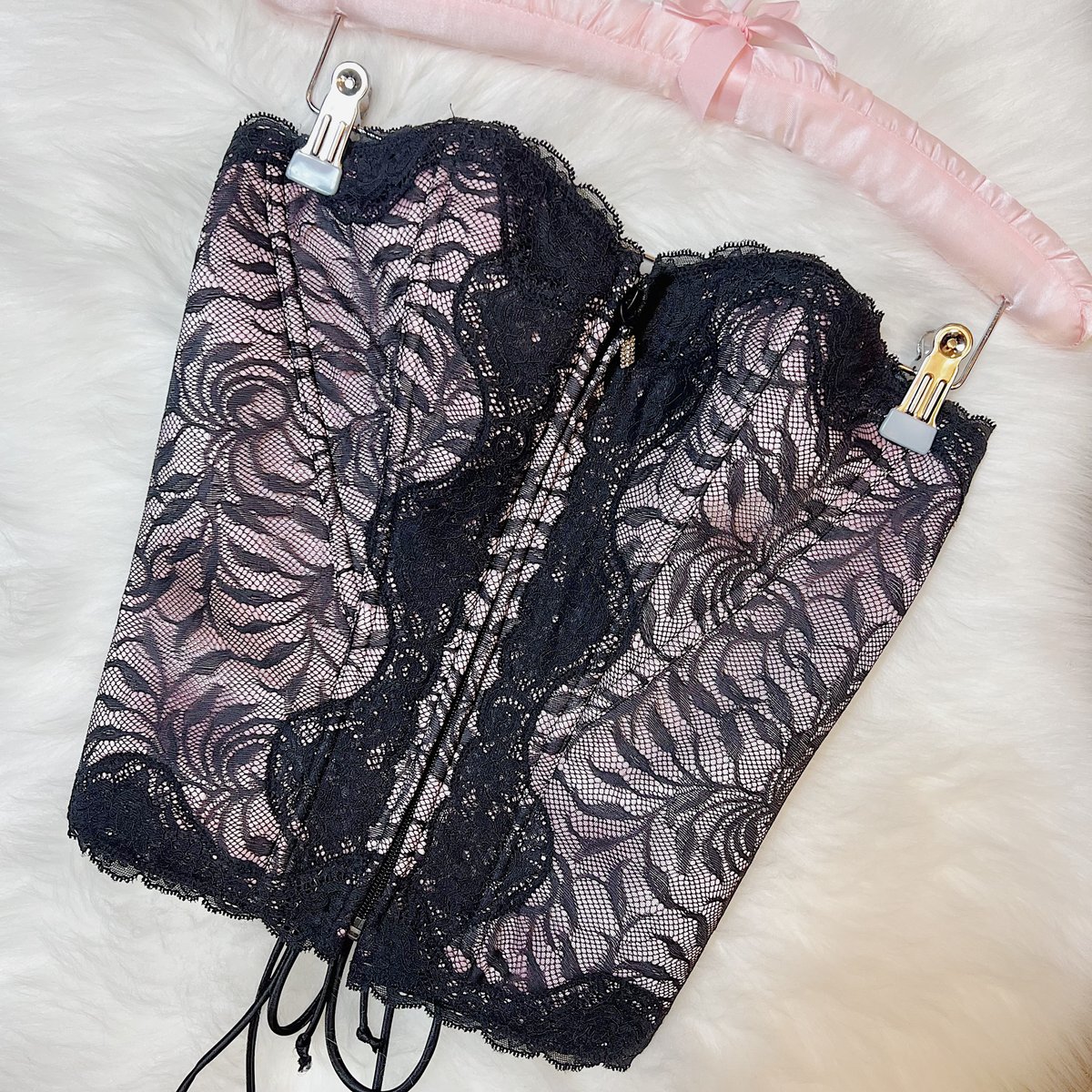 Size 34C/32D - Victoria's Secret Longline Fuchsia Lace Bustier