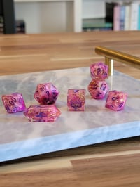 Image 2 of Flamingo Pink dice set 