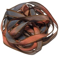Image 1 of 1PC. COBBLESTONE 42" hand dyed wrist wrap bracelet silk ribbon/by COLOR KISSED SILK