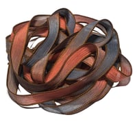 Image 2 of 1PC. COBBLESTONE 42" hand dyed wrist wrap bracelet silk ribbon/by COLOR KISSED SILK