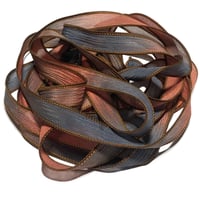 Image 3 of 1PC. COBBLESTONE 42" hand dyed wrist wrap bracelet silk ribbon/by COLOR KISSED SILK