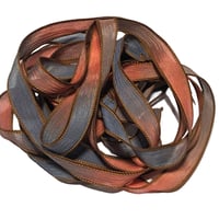 Image 4 of 1PC. COBBLESTONE 42" hand dyed wrist wrap bracelet silk ribbon/by COLOR KISSED SILK