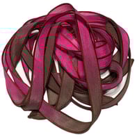 Image 3 of 1PC. DRAGON FRUIT  42" hand dyed wrist wrap bracelet silk ribbon/by COLOR KISSED SILK
