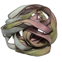 Image 1 of 1PC. PANDORA'S BOX 42" hand dyed wrist wrap bracelet silk ribbon/by COLOR KISSED SILK