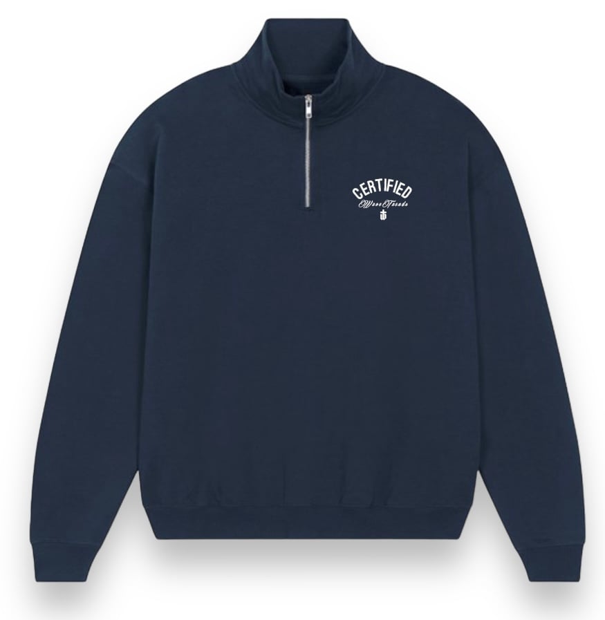 Image of NAVY ZIP SWEATSHIRT