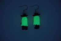 Image 3 of Ghost Cowboy Glow in the Dark Earrings 