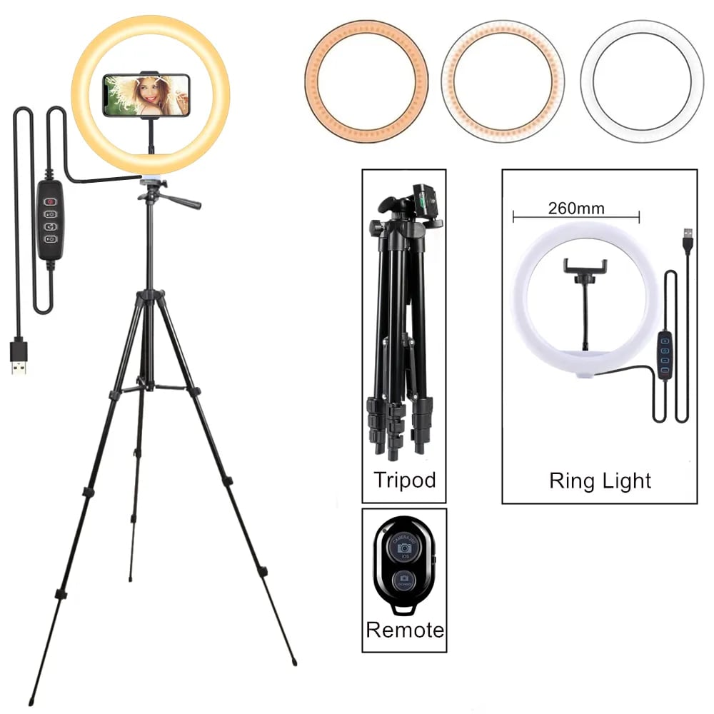 Selfie Ring Lamp Led Ring Light Selfie With Tripod 