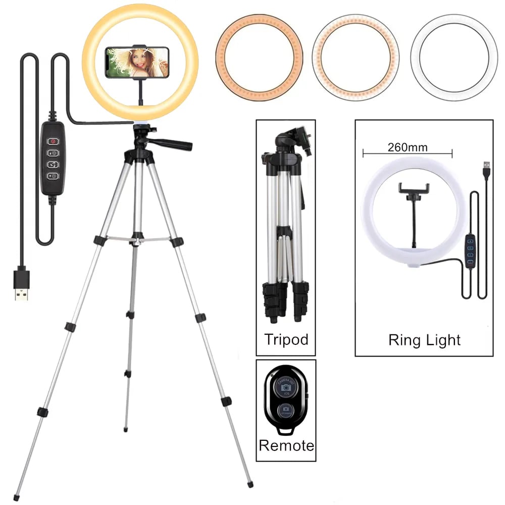Selfie Ring Lamp Led Ring Light Selfie With Tripod 