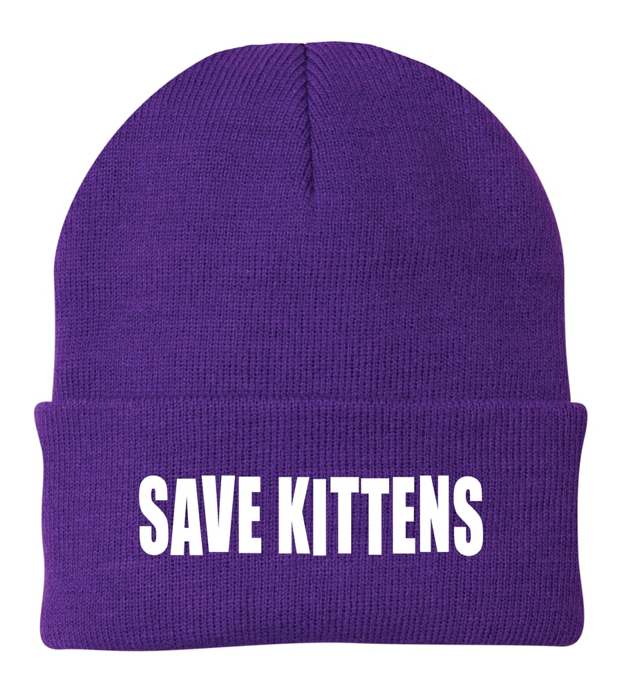 Image of Save Kittens beanie (purple)