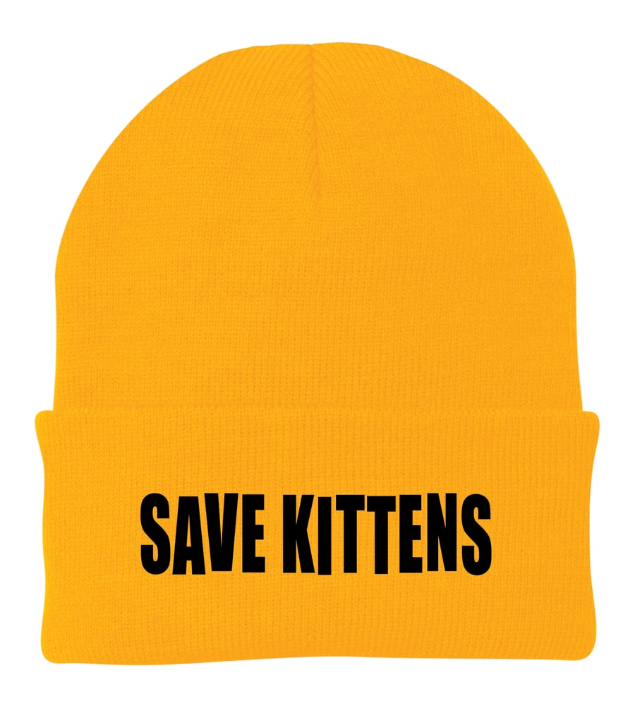 Image of Save Kittens beanie (gold)