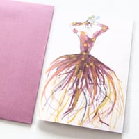 Image 1 of Blank Card. Fashion Art Card. Irises