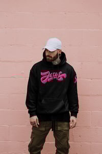 Image 2 of Fight Back Against Cancer - Hoodie with Hot Pink Jesus Logo