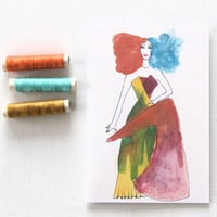 Image 1 of Blank Card. Fashion Art Card. Funky Fusion.