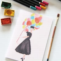 Image 1 of Blank Card. Fashion Art Card. Audrey in Paris.