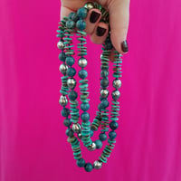 Image 5 of Apatite, Turquoise, & Tahitian Pearl Helix Necklace