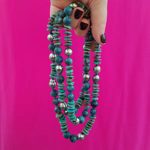 Apatite, Turquoise, & Tahitian Pearl Helix Necklace