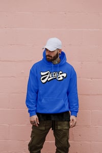 Image 3 of Hoodie with Black and White Jesus Logo