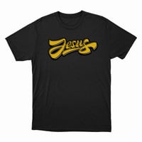 Image 1 of Black Tee with  Jesus Logo