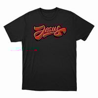 Image 2 of Black Tee with  Jesus Logo