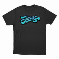 Image 4 of Black Tee with  Jesus Logo