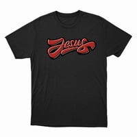 Image 5 of Black Tee with  Jesus Logo