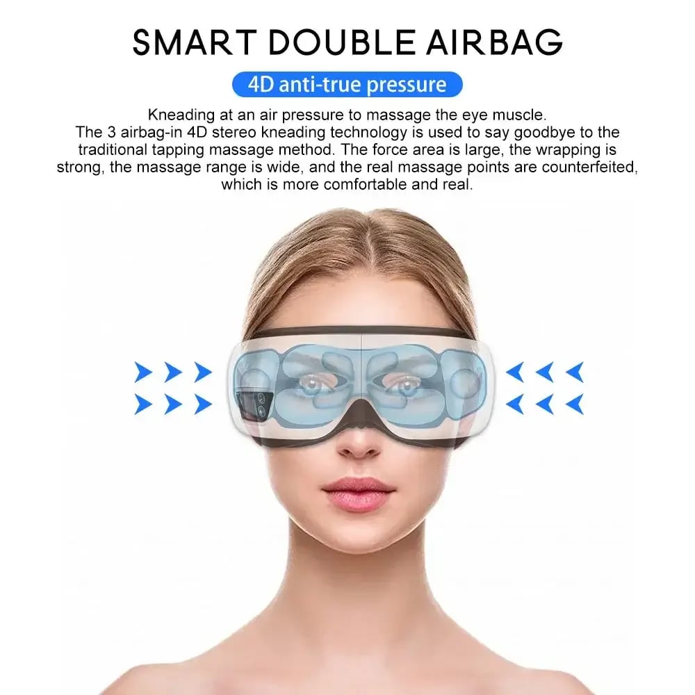 Air Pressure Eye Massager with Integrated Speaker