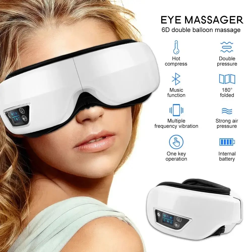 Air Pressure Eye Massager with Integrated Speaker