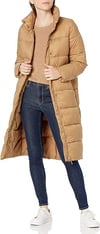 Essentials Women's Lightweight Water-Resistant Longer Length Cocoon Puffer Coat