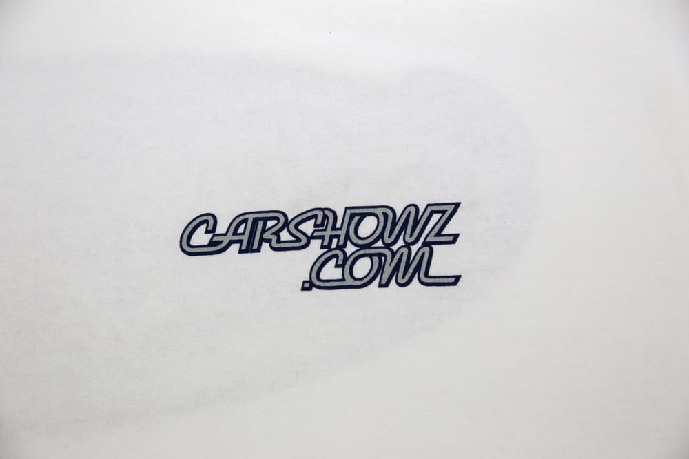CarShowz.com White Logo Tee (Large oval logo back, text logo front left breast)