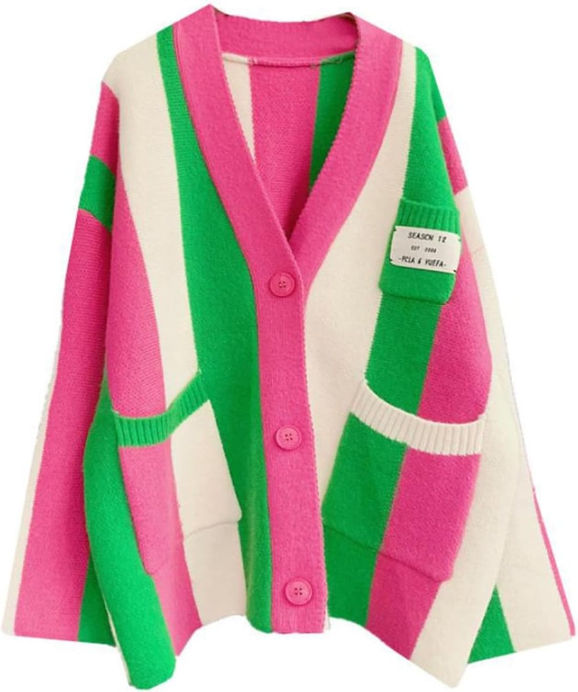 Image of Striped Oversized Cardigan