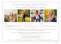 **SMALL BUSINESS SATURDAY - FULL SESSION E GIFT CERT SALE** $100 OFF REGULAR PRICE