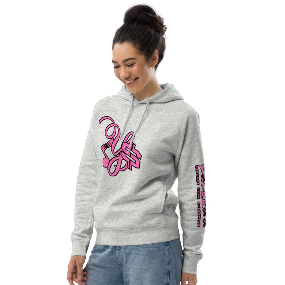 Image of YSDB Exclusive Neon Pink and Black Unisex pullover hoodie 
