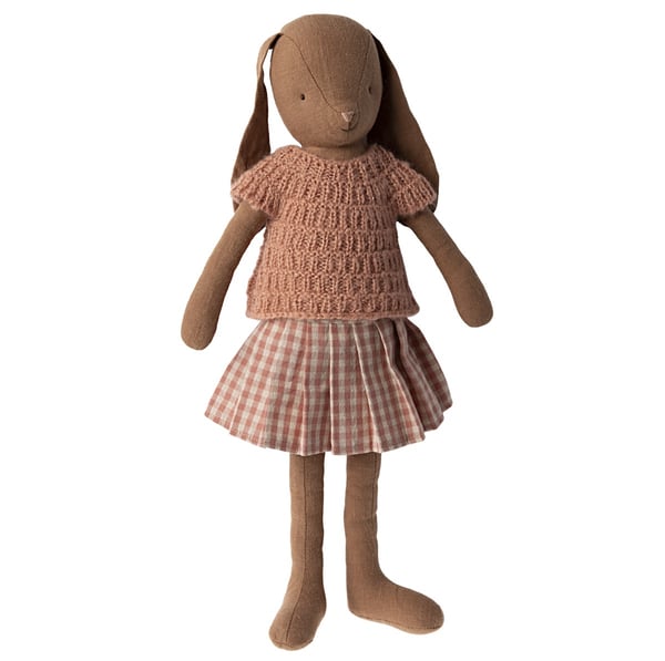 Image of Maileg Bunny Size 3 Brown Shirt and Skirt (PRE-ORDER ETA Late June)