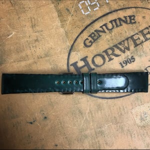 Image of Green SECRET STITCHING Horween Shell Cordovan Watch Strap