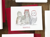 Image 1 of Winter Owls Single Notecard